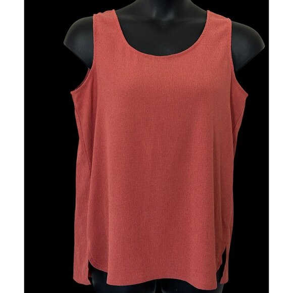Chicos Travelers Textured Coral Sleeveless Tank Top Size 2 (12/14) - Picture 1 of 9